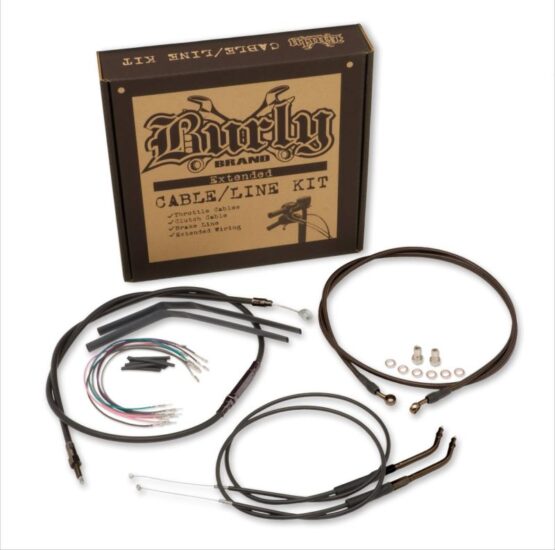 Extended Black Control Cable Kit for 12" Apehanger Bars - Image 2