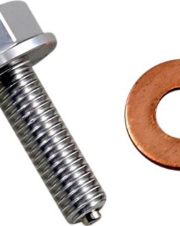Moose Magnetic Drain Plug M8x1.25x25mm Silver w/ Washer