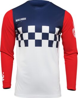 THOR Hallman Differ Cheq Jersey 3XL White/Red/Blue Men's