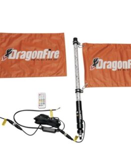 DragonFire 2ft Clear Spiral LED LED Whip Pair
