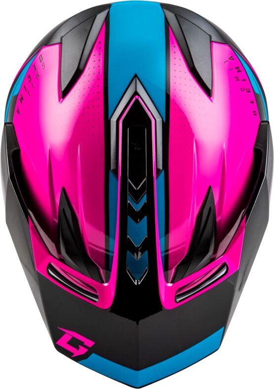 GMAX GM-11 Decima Helmet Black/Pink/Blue XL Women's Dual Sport - Image 2