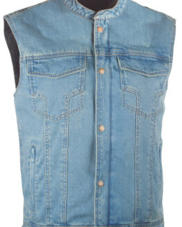 Iron Sights Club Collar Denim Vest Blue Medium