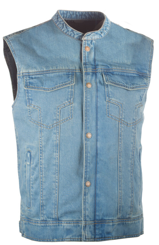 Iron Sights Club Collar Denim Vest Blue Medium