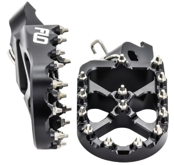 FLO Motorsports Pro Series Foot Pegs Black For Honda/Kawasaki 50/70/110