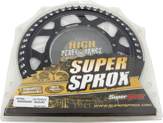Supersprox 50T Aluminum Rear Sprocket Black 520 Fits 82-17 Kawasaki Suzuki - Image 2