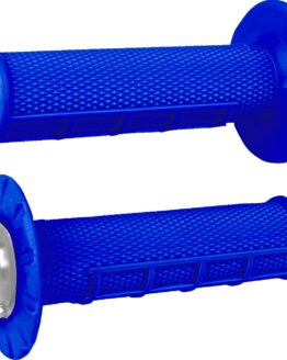 ODI ATV MX Half-Waffle V2.1 Lock-On Grips Blue/Silver 7/8in Pair