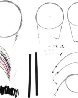 Extended Braided S.S. Control Cable Kit for Baggers - 18" tall bars