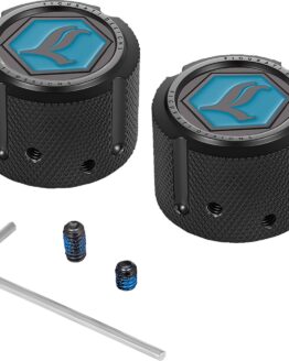 Figurati Designs Front Axle Nut Cover Black Legends Suspension Logo Harley