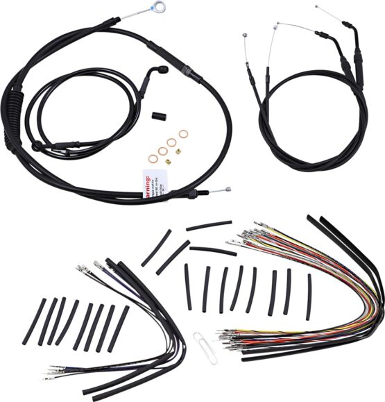 Extended Black Control Cable Kit For 10" T-Bar Handlebars - Image 2
