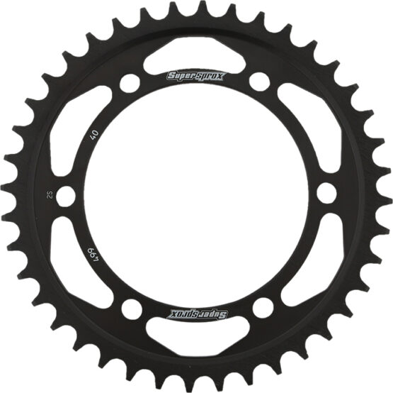 Supersprox Steel Rear Sprocket 40T Black 530 Fits 90-07 Kaw/Suz