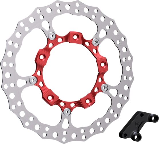 Left Side 14" Full Floating Rotor w/ Bracket Red