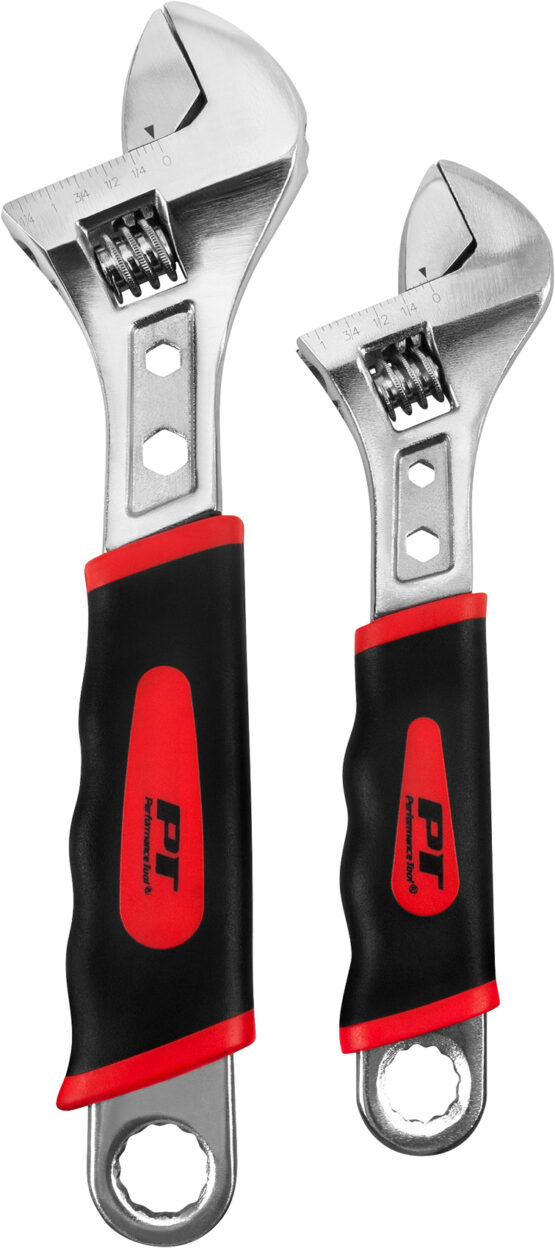 Performance Tool 2 Piece Adjustable Wrench Set 8in and 10in