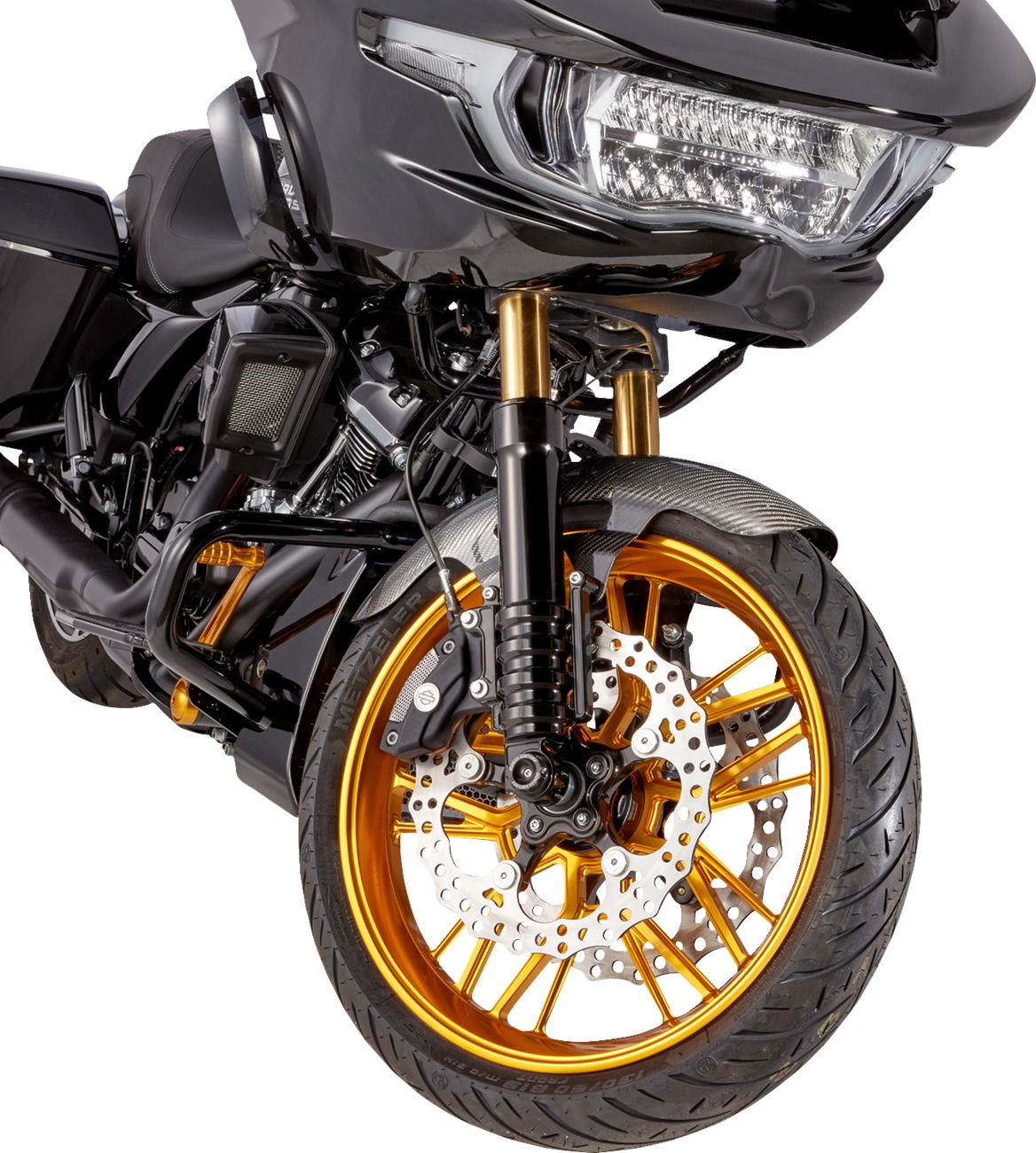 Arlen Ness Cafe Front Fender 19in Carbon Fiber Black For Harley FLHX FLTRX - Image 3