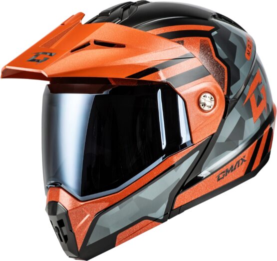 GMAX MD-74 Striker Modular Helmet Black/Grey/Blue Metallic Small