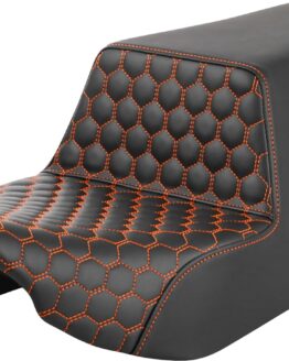 Saddlemen Step-Up Seat Honeycomb Orange Stitch Harley FL '23-'24