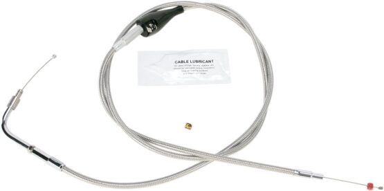 Barnett Stainless Idle Cable +10in for 96-01 Harley Touring