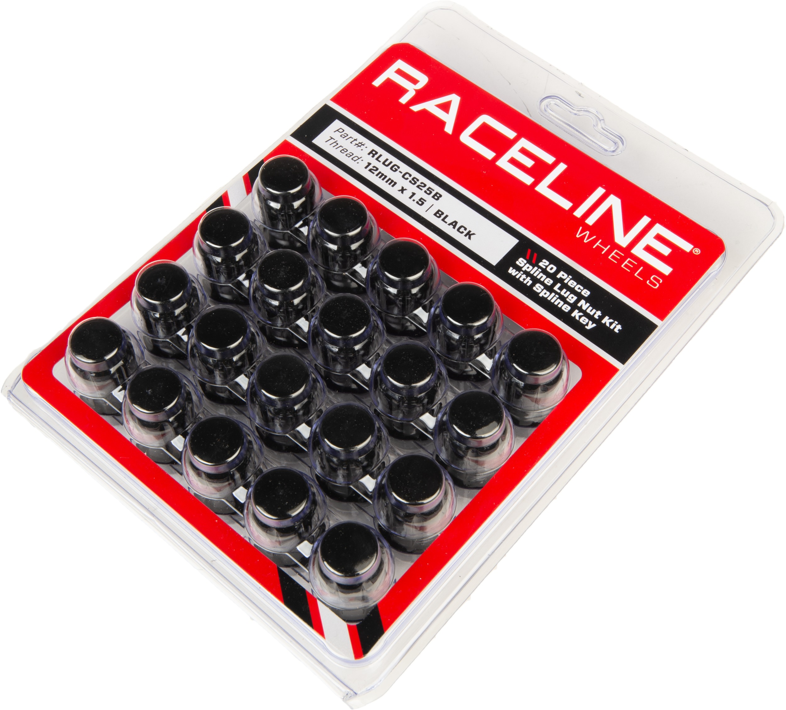 Raceline Spline Lug Nut Kit Black 12x1.5 20 Pack with Key - Image 3