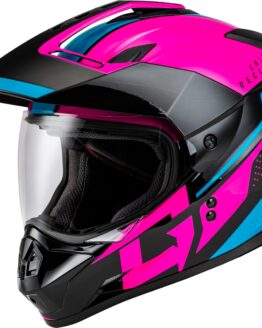 GMAX GM-11 Decima Helmet Black/Pink/Blue XL Women's Dual Sport
