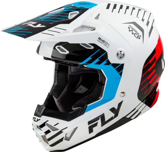 Fly Racing Formula CP Slice Helmet White/Red/Cyan XL