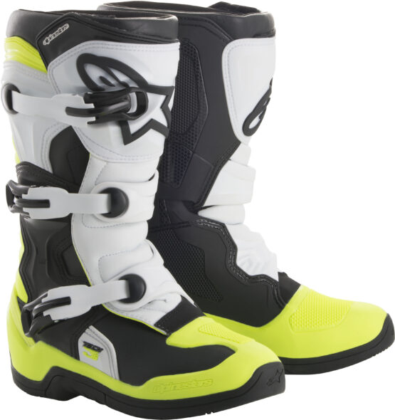 Tech 3S Boots Black/White/Yellow Size 8