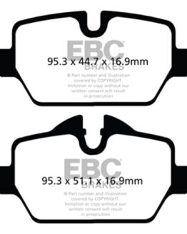 EBC Redstuff Ceramic Rear Brake Pads Fits 10+ Mini Countryman 1.6 Cooper