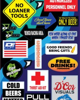 "Fridge" Universal Decal Sheet - 12 mil Ultracurve Vinyl