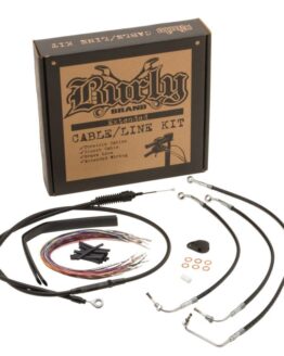Burly Brand Black Control Cable Kit for 14" Gorilla Bars Non-ABS
