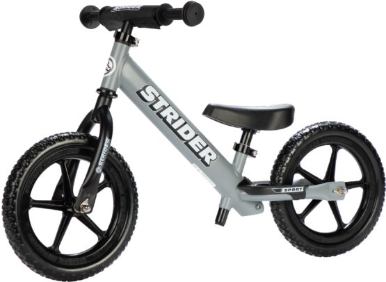 Strider 12 Sport Balance Bike Matte Gray Ages 18 Months to 5 Years