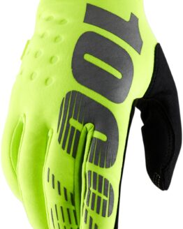 100% Men's Brisker Cold-Weather Gloves, Flo Yellow/Black, Size M