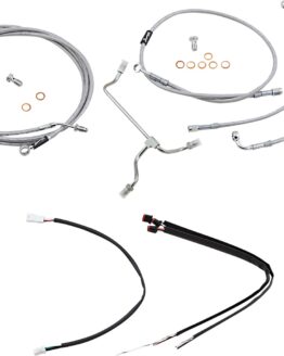 Extended Braided S.S. Control Cable Kit for 16" Gorilla Bars