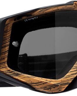 Sniper Pro Brown / Black Woody Goggles - Smoke Dual Lens