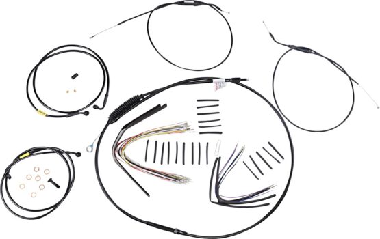 Extended Black Control Cable Kit for 16" Apehanger Bars