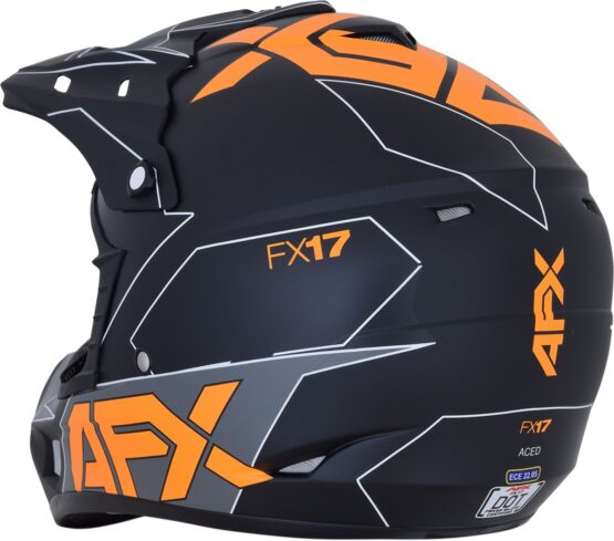 FX-17 Full Face Offroad Helmet Matte Orange Large - Image 3