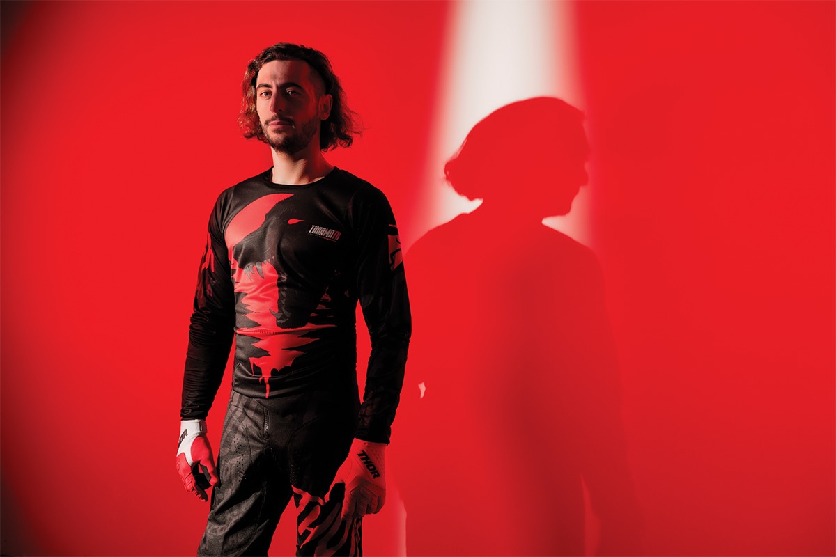 Thor Spectrum Gloves Men's M Red/White - Image 4