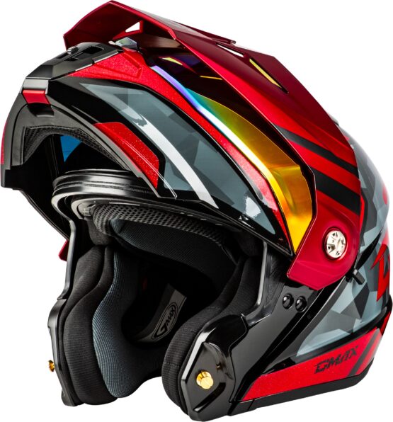 GMAX MD-74 Striker Modular Helmet 3XL Black/Grey/Red Mirror Red - Image 3
