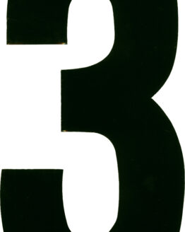 #3 6" Tall Black "Extreme" Stick-On Race Numbers - 3 Pack