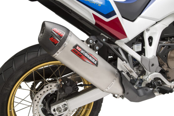 Yoshimura RS-12ADV Slip-On Exhaust SS/CF Silver Fits 20-22 Honda CRF1100L - Image 4