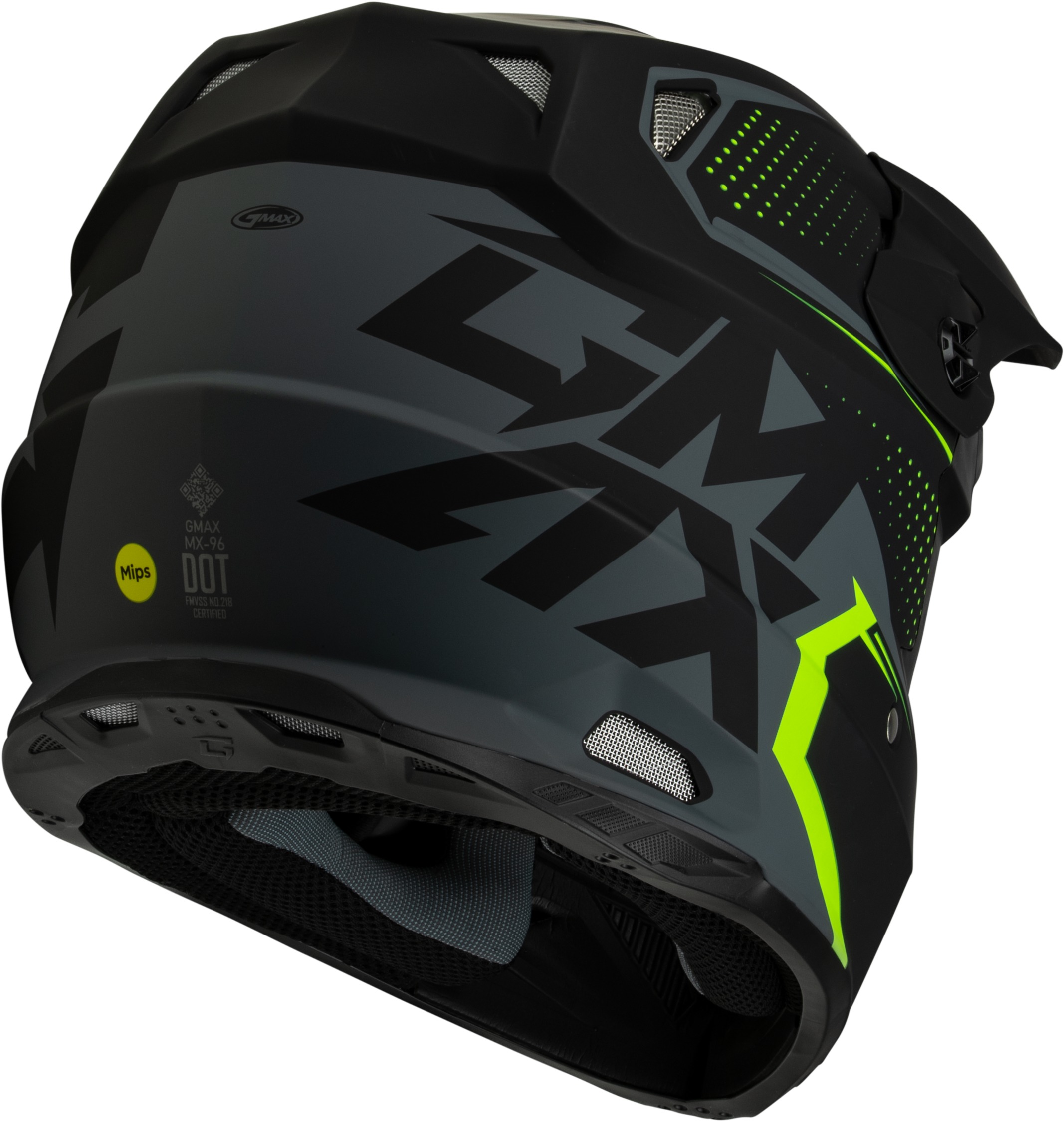GMAX MX-96 502 Helmet Matte Grey/Hi-Viz 2X-Large Offroad - Image 3