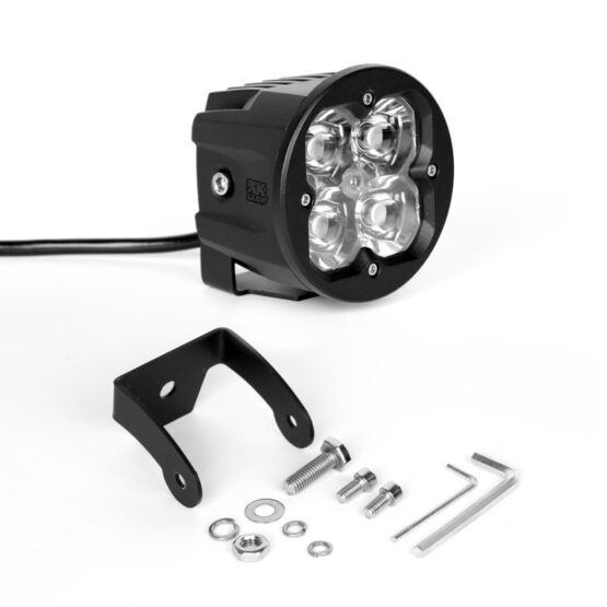 Round 20w LED Cube Light w/ RGB Accent Kit w/ Fog Mount- Spot Beam 2pc - Image 2