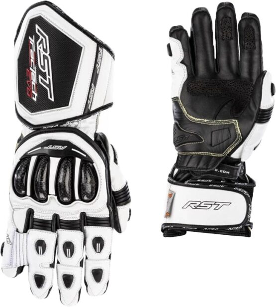 RST Tractech EVO 4 CE Leather Gloves White/Black Small