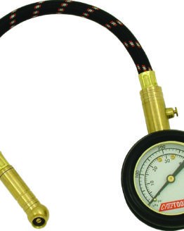 Tirepro Tire Gauge - 60PSI Max w/ 12" Hose, Air Bleed, & Rubber Boot