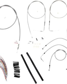 Extended Braided S.S. Control Cable Kit - 16" tall bars