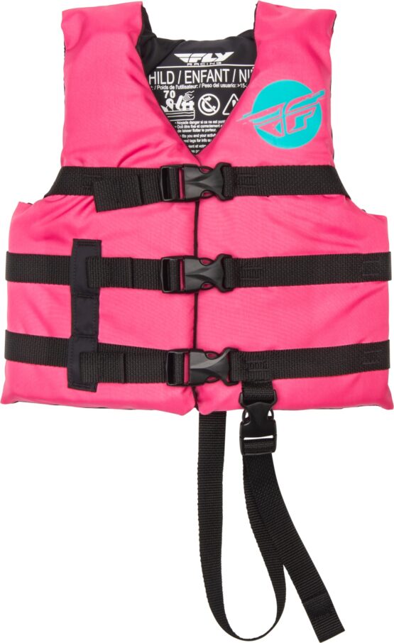 Fly Racing Child Flotation Vest Neon Pink/Teal