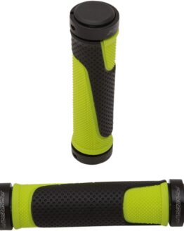 Yellow & Black 997 Lock-On Open End Locking ATV Grips w/ End Plugs