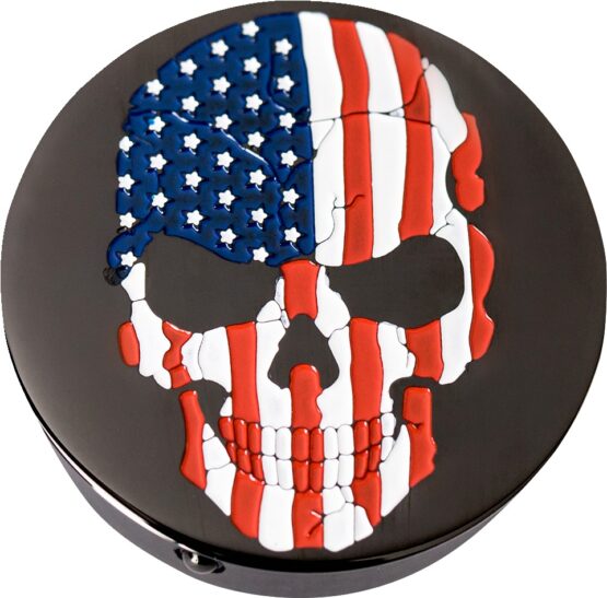 Figurati Designs Swing Arm Covers Black Flag Skull Harley Touring - Image 4