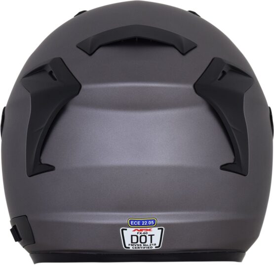 FX-60 Open Face Street Helmet Gray Medium - Image 5