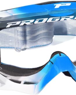 3200 Light Blue / White Venom Goggles - Clear Lens w/ Roll-Off System