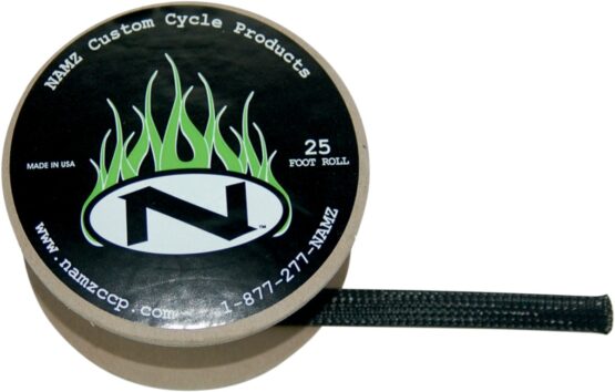 NAMZ Braided Flex Sleeving 25ft Spool 3/4in ID Black