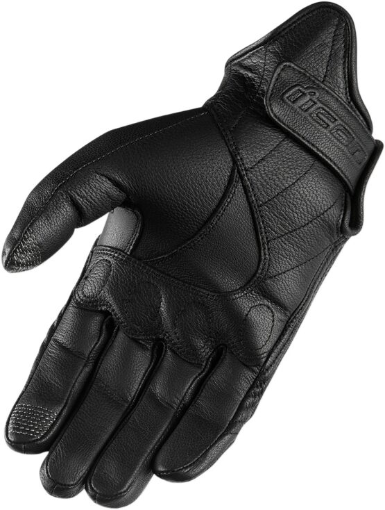 Pursuit Street Leather Motorcycle Gloves Black Large - Image 2