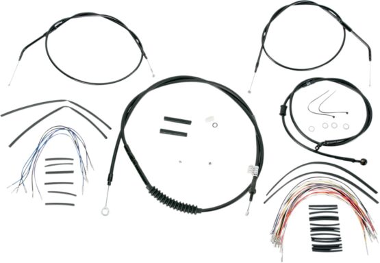 Extended Black Control Cable Kit For 12" Tall Apehangers